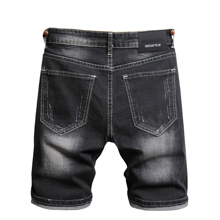 Casual Embroidery Denim Shorts for Men / Cool Knee Length Jeans Shorts