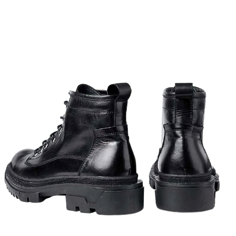 Casual High Boots Of Genuine Leather For Men / Male Shoes Of Thick Heel / Fashion Footwear