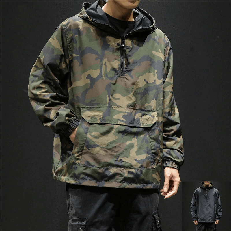Casual Loose Both Sides Hoodies / Fashion Pockets Male Clothes with Hood
