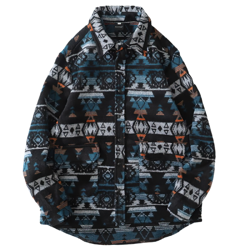 Casual Men's Geometric Graphic Print / Retro Shirts with Turn-down Collar Full Sleeve