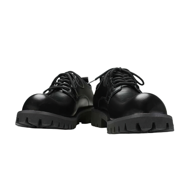 Casual Men's Real Leather Shoes Big Flatform / Fashion Round Boot / Stylish Male Footwear