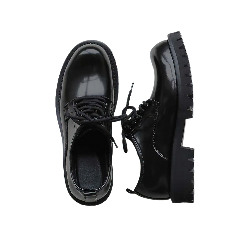 Casual Men's Real Leather Shoes Big Flatform / Fashion Round Boot / Stylish Male Footwear