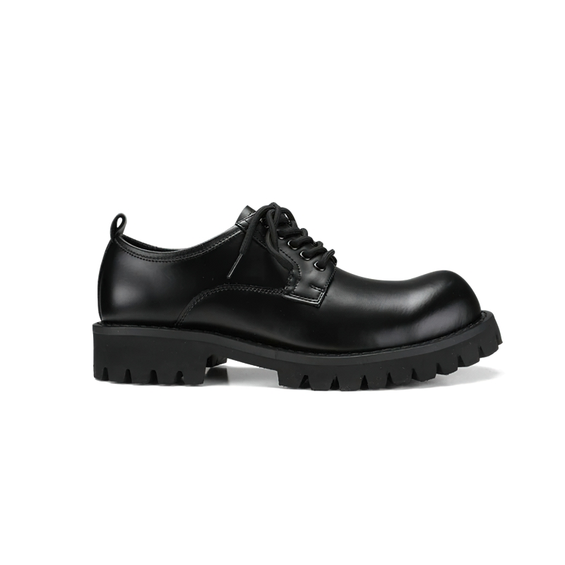 Casual Men's Real Leather Shoes Big Flatform / Fashion Round Boot / Stylish Male Footwear