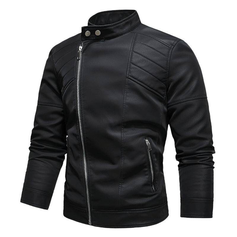 Casual Stand Collar Fleece Jackets / Vintage Men's Soft Faux Leather Motorcycle Jackets
