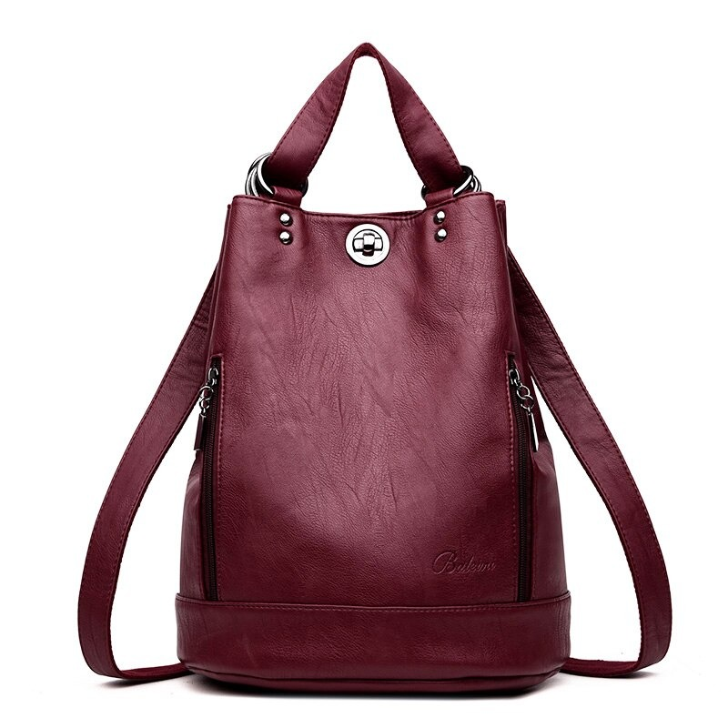 Casual Women's Exquisite Design PU Leather Shoulder Bag / Fashion Capacity Backpack-Bookbag