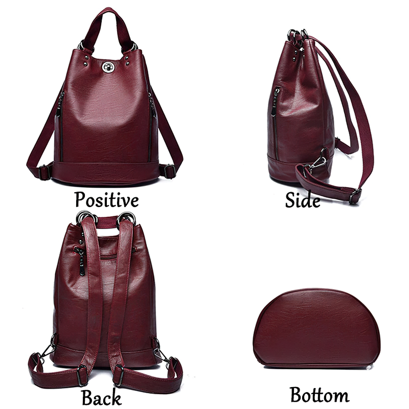 Casual Women's Exquisite Design PU Leather Shoulder Bag / Fashion Capacity Backpack-Bookbag