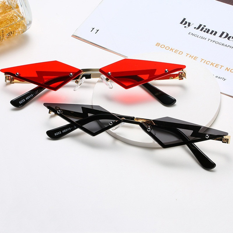 Cat Eye Sunglasses for Women and Men / Unique Rimless Mirror Frameless Punk Glasses