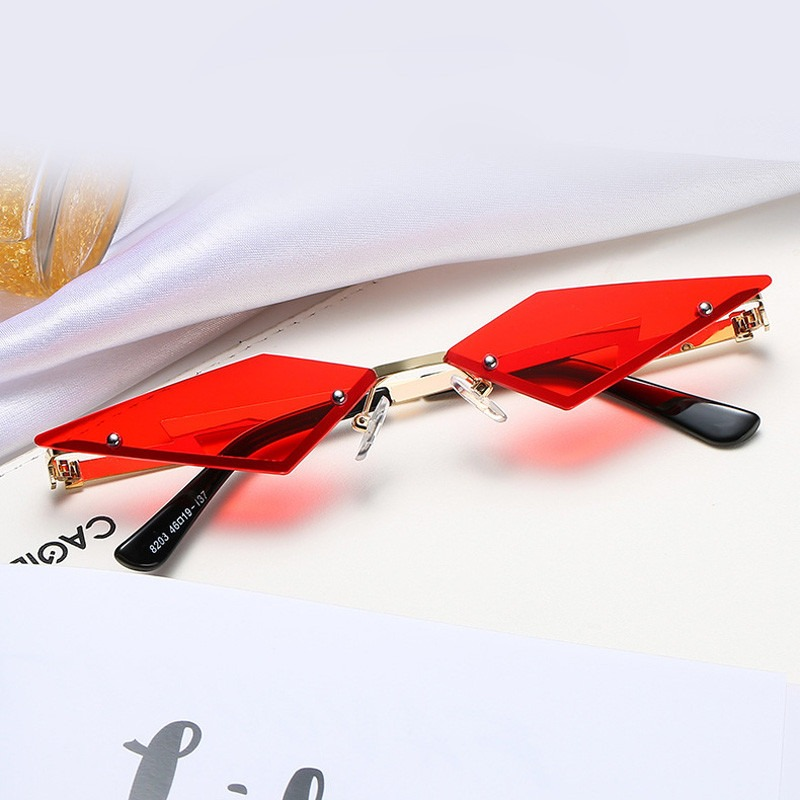 Cat Eye Sunglasses for Women and Men / Unique Rimless Mirror Frameless Punk Glasses