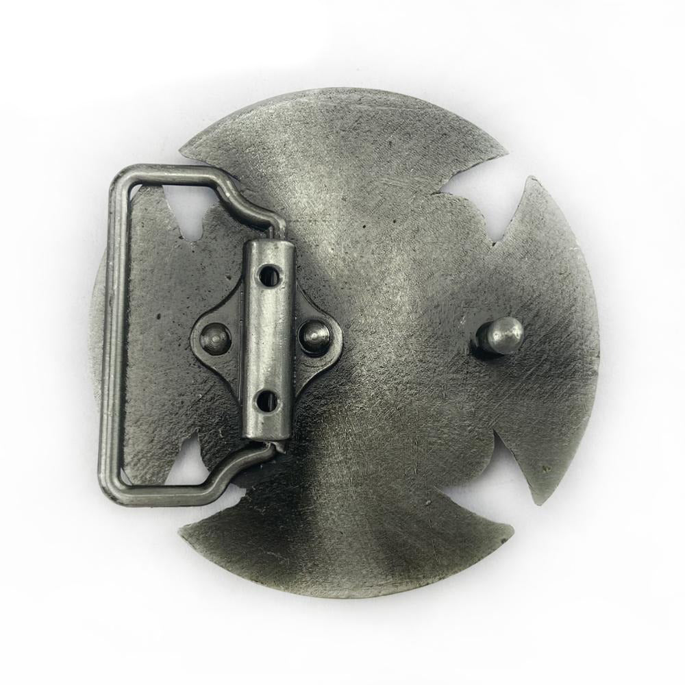 Celtic Cross Belt Buckle / Handmade Antique Silver Color Round Belt Buckle