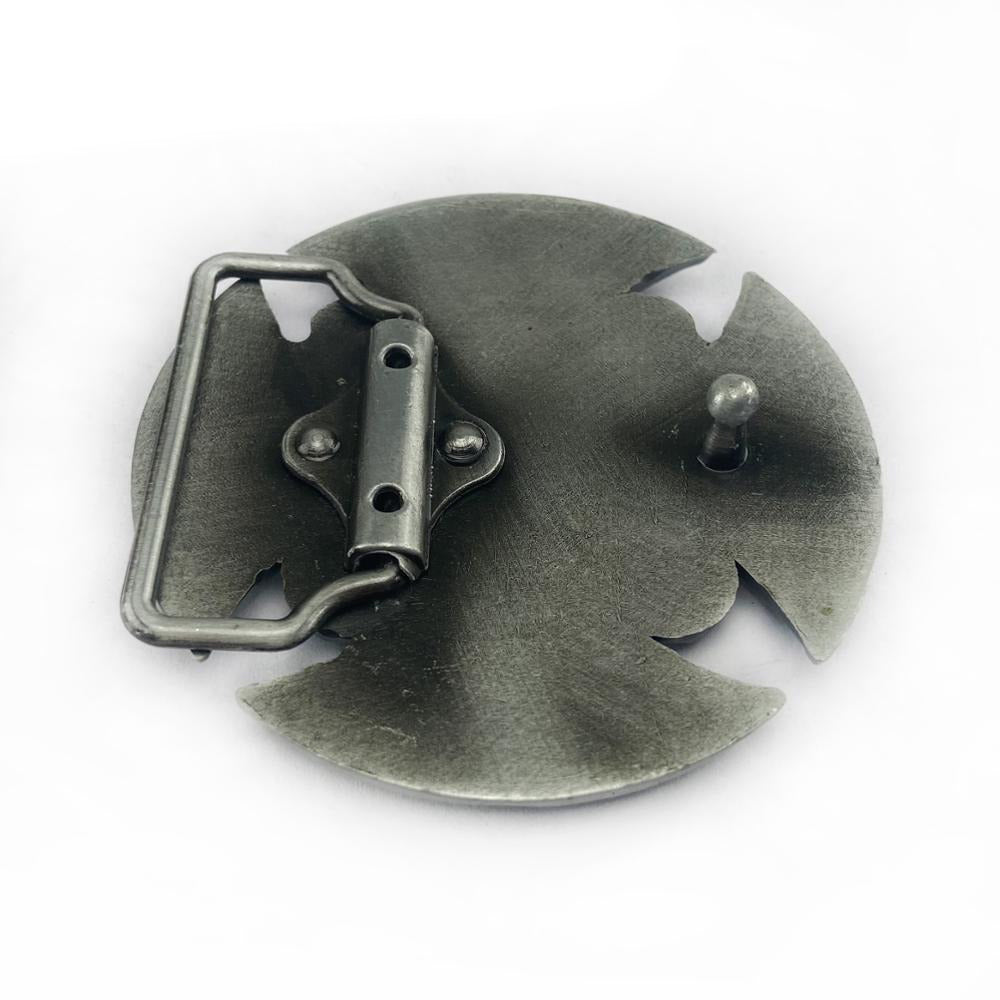 Celtic Cross Belt Buckle / Handmade Antique Silver Color Round Belt Buckle