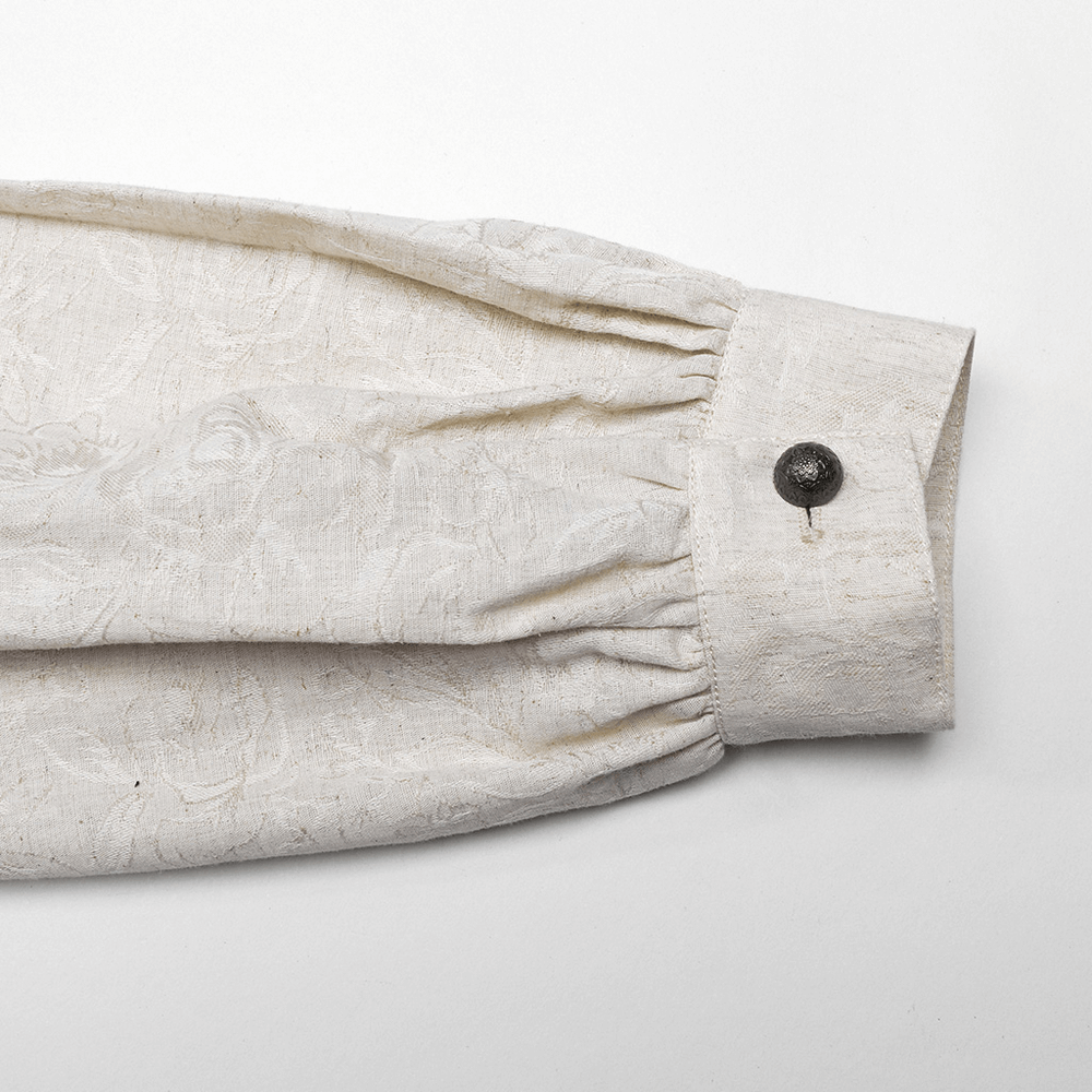 Chain Embellished Gothic Linen Shirt for Men