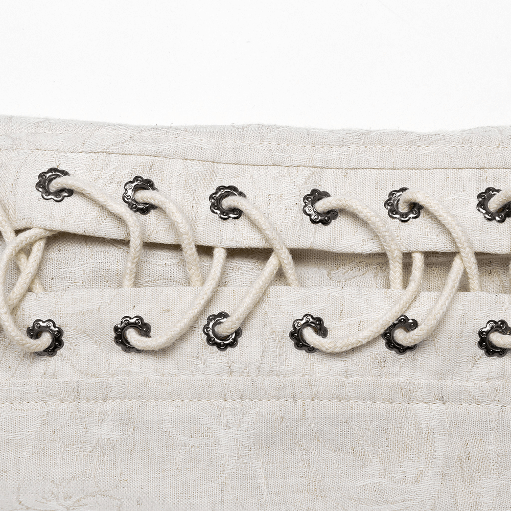 Chain Embellished Gothic Linen Shirt for Men