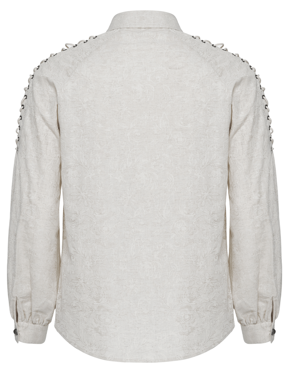 Chain Embellished Gothic Linen Shirt for Men