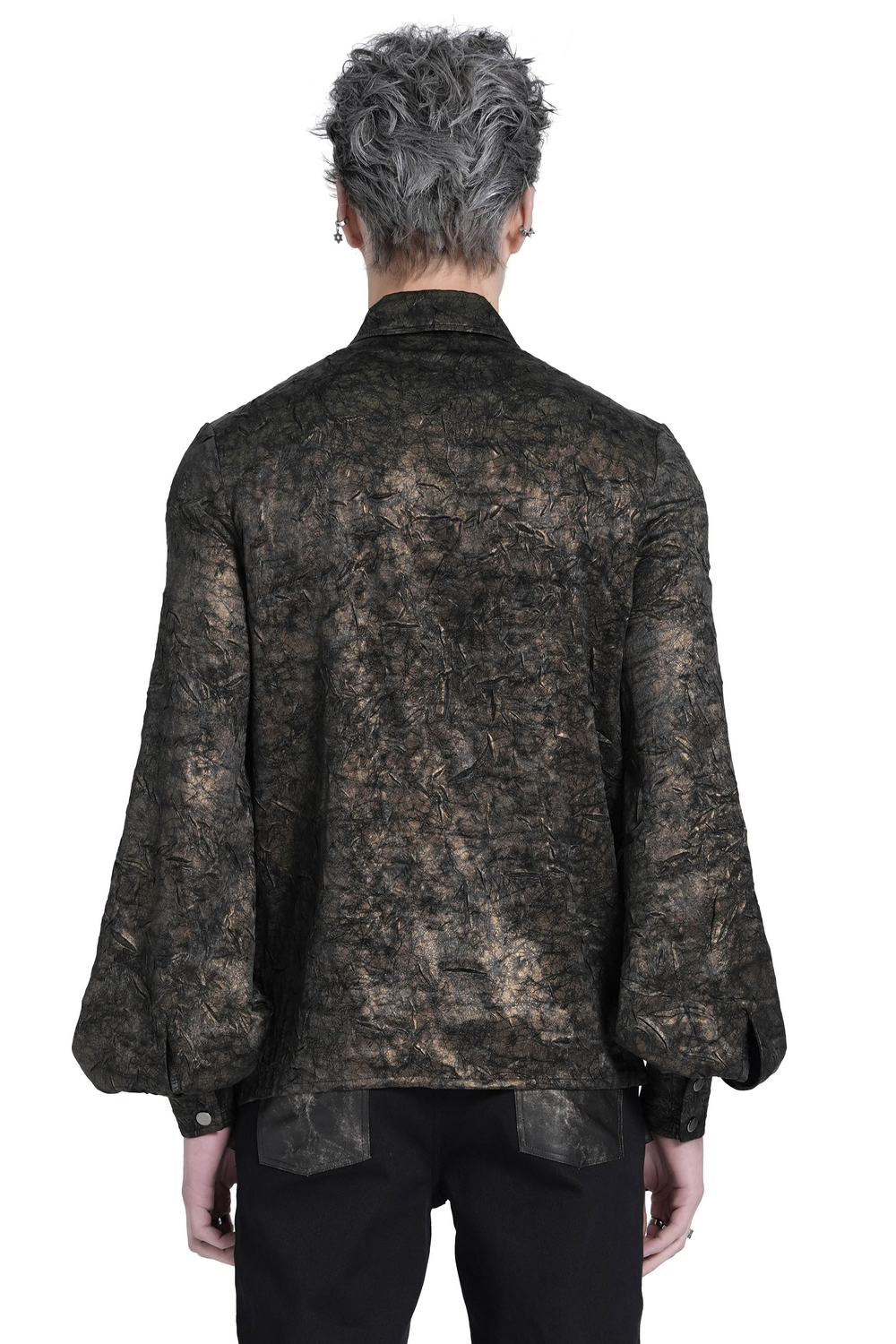 Chic Chain Shirt with Faux Leather Straps and Loops