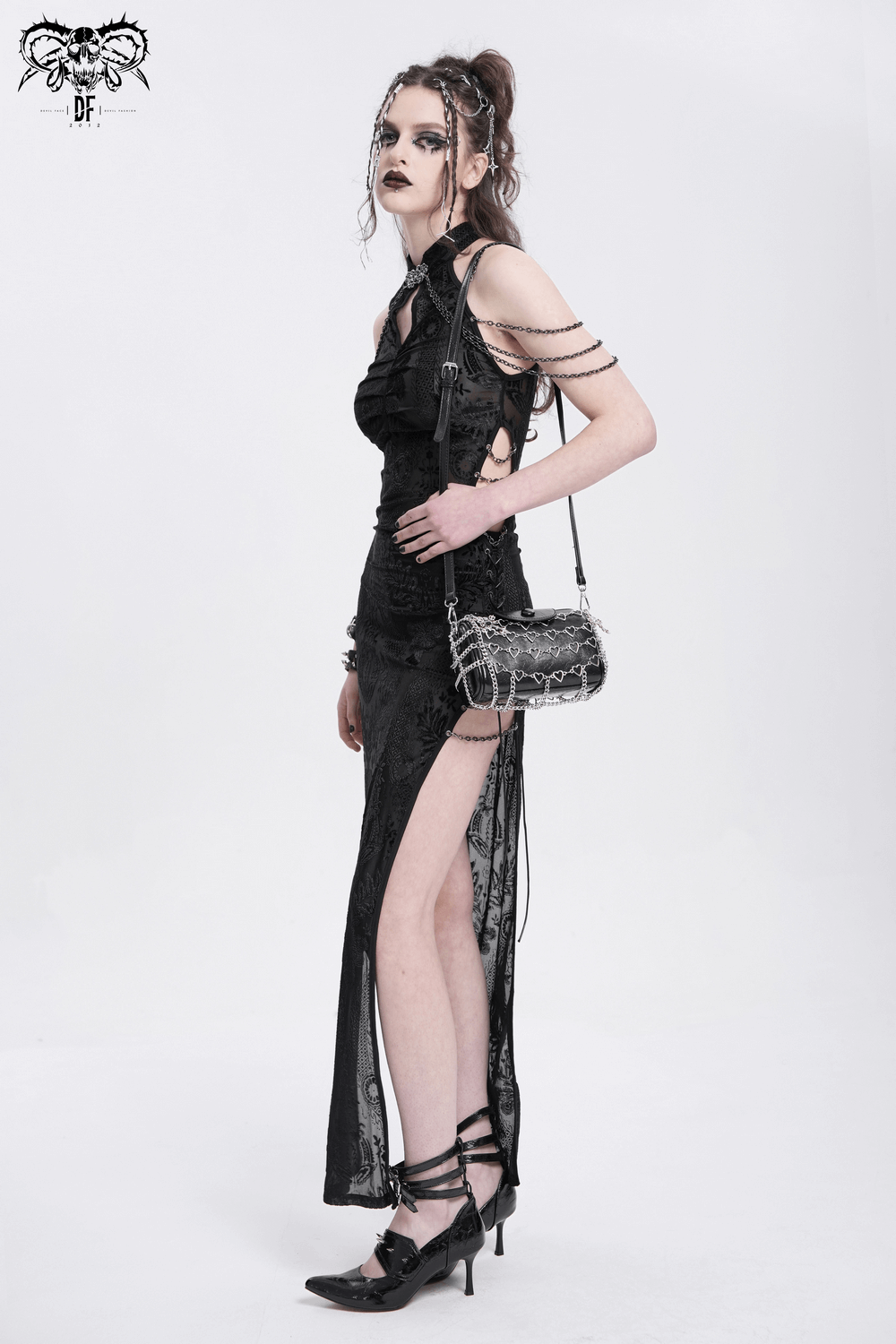 Chic Heart Pattern Chain Crossbody Bag for Women