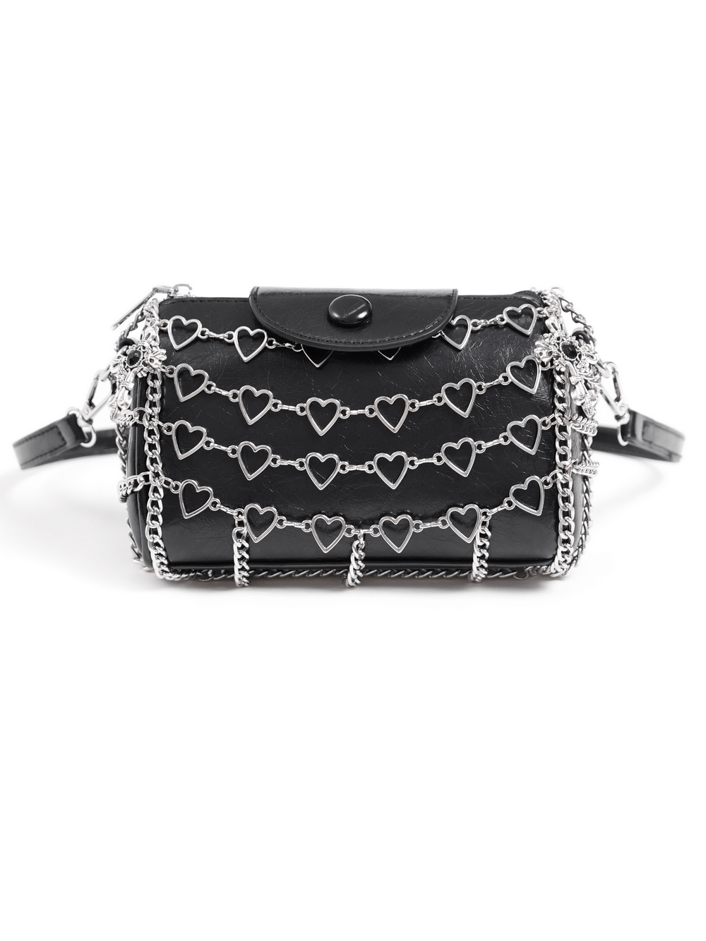 Chic Heart Pattern Chain Crossbody Bag for Women