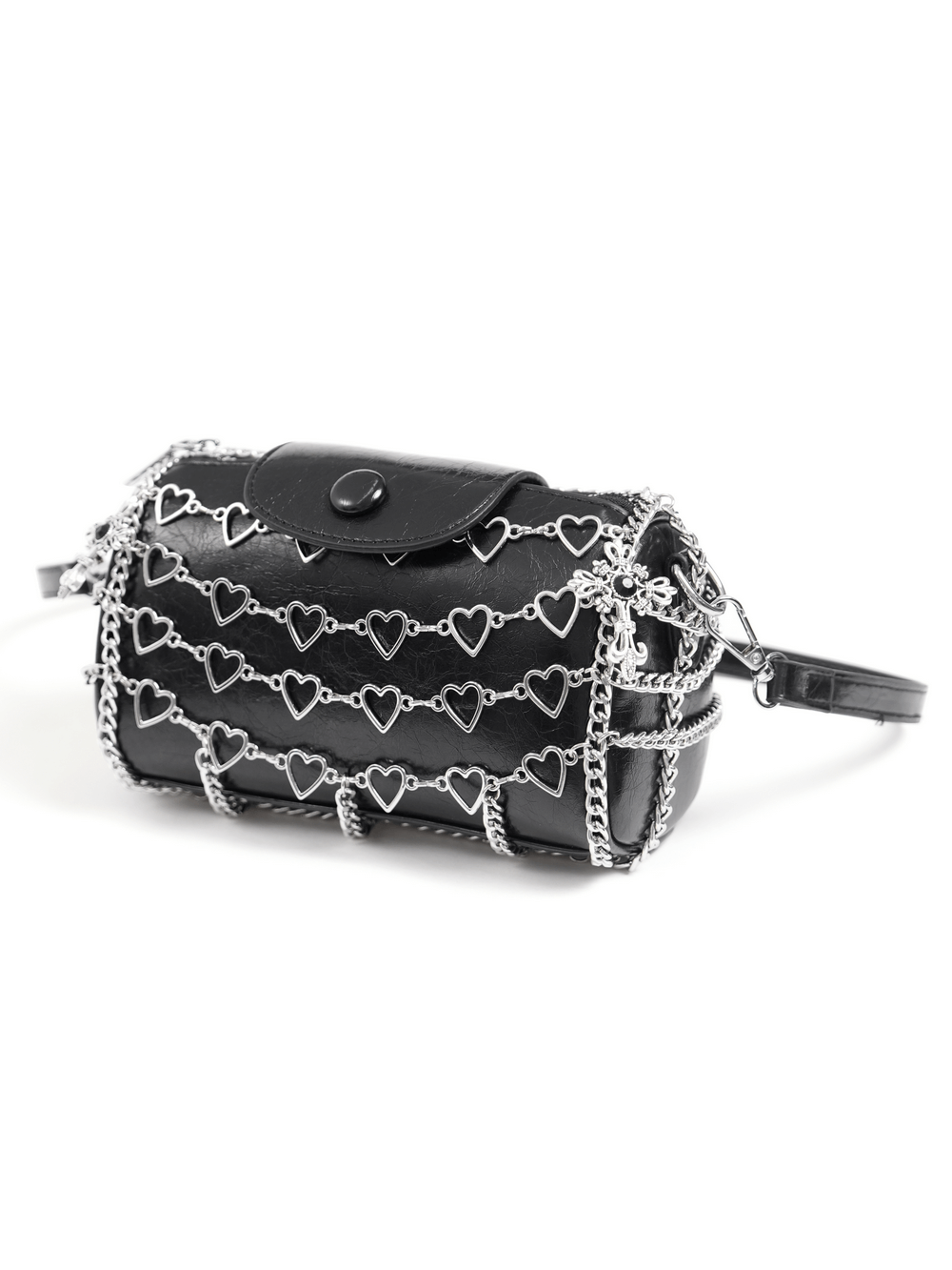 Chic Heart Pattern Chain Crossbody Bag for Women