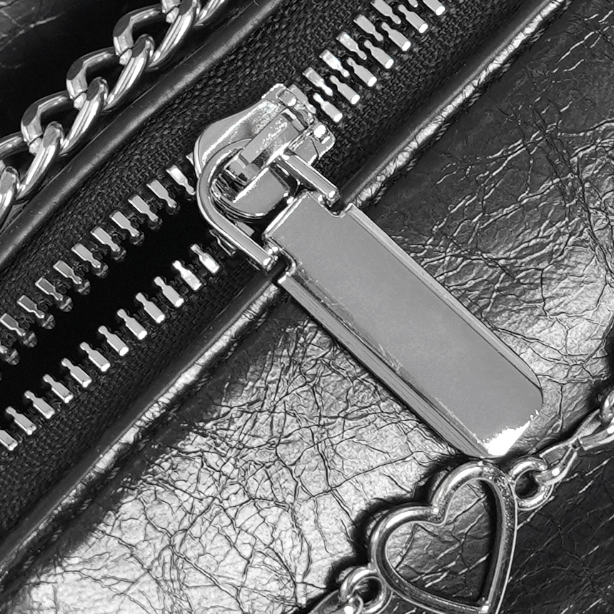 Chic Heart Pattern Chain Crossbody Bag for Women