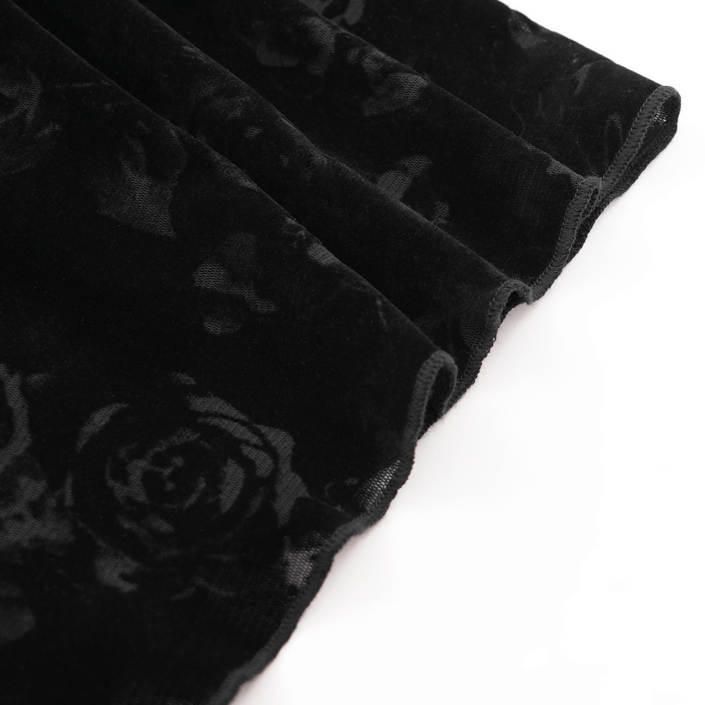 Chic Lace Long-Sleeved Top with Pearls and Roses