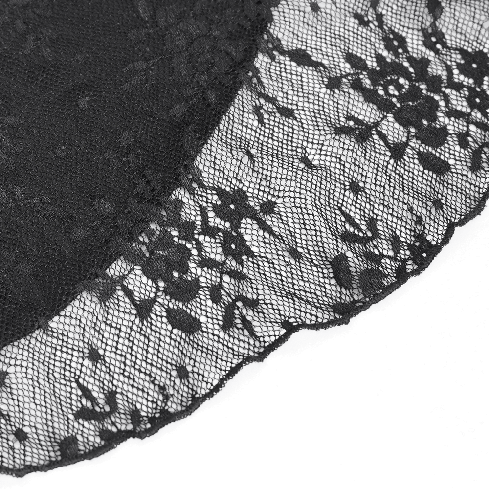 Chic Lace-Paneled Ruffle Flared Pants for Evenings