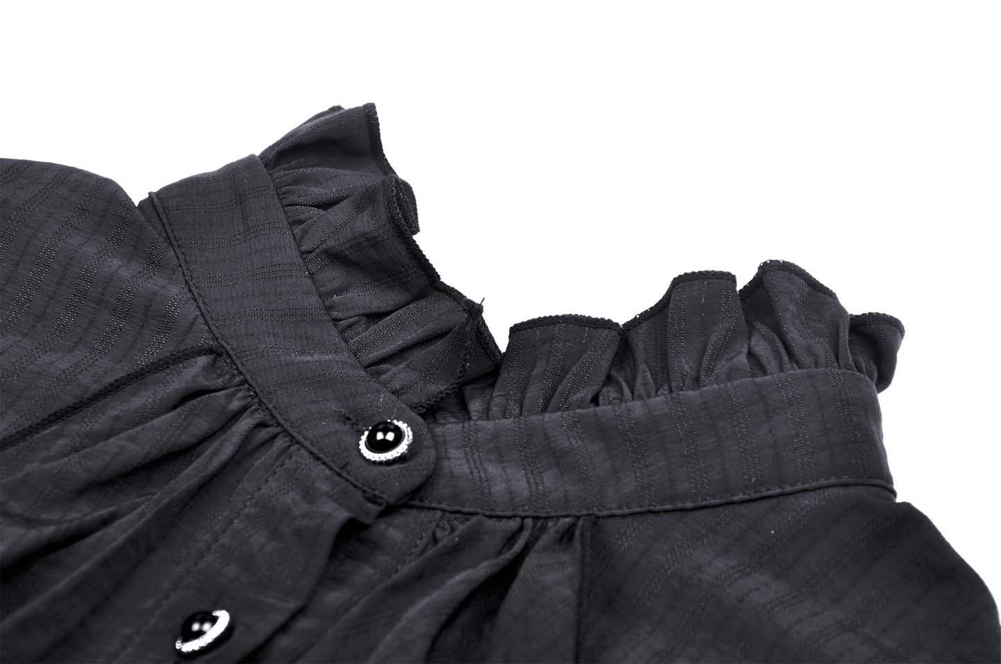 Chic Lace-Trimmed Gothic Blouse With Puff Sleeves