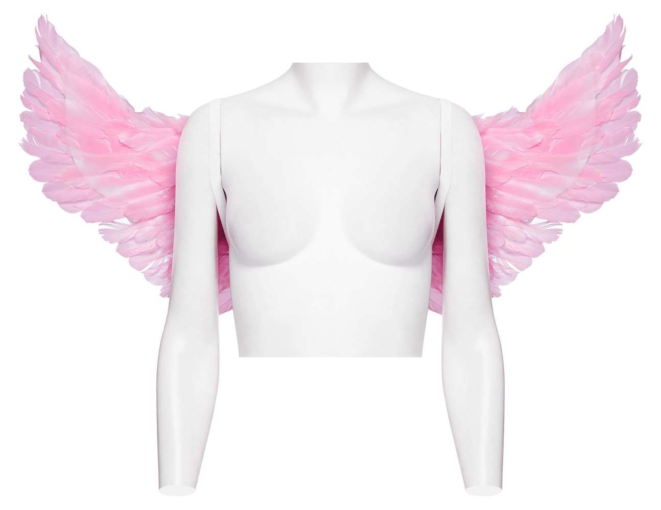 Chic Pink Angel Wings with Silver Chains Harness