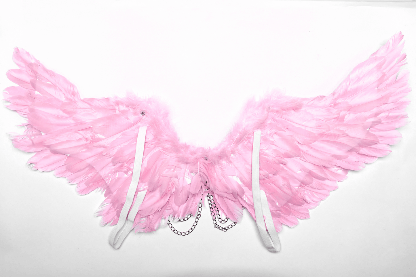 Chic Pink Angel Wings with Silver Chains Harness