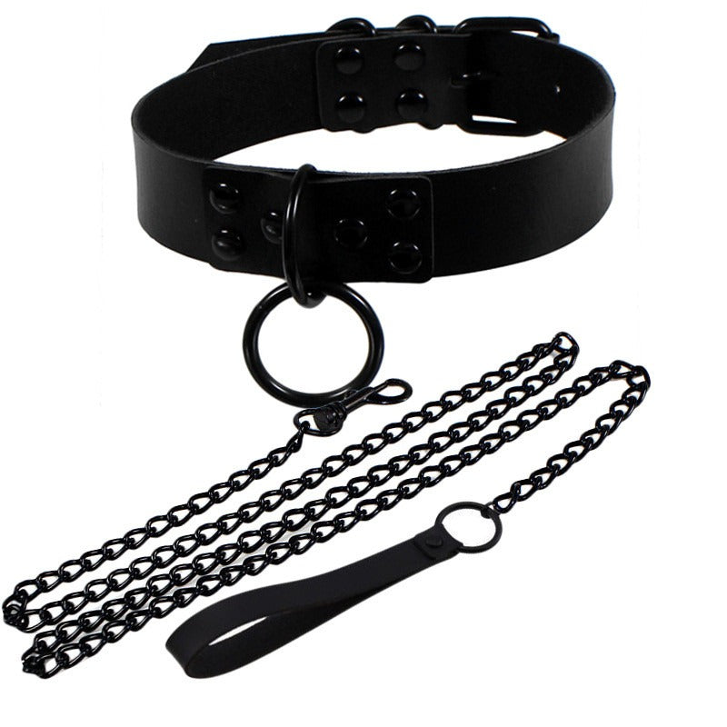 Choker For Women and Men / Goth Black Sexy Metal Chain Slave Bondage Collar Necklace
