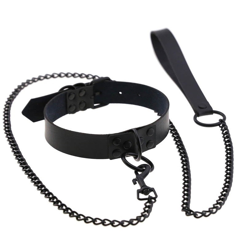 Choker For Women and Men / Goth Black Sexy Metal Chain Slave Bondage Collar Necklace