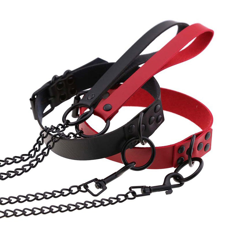 Choker For Women and Men / Goth Black Sexy Metal Chain Slave Bondage Collar Necklace