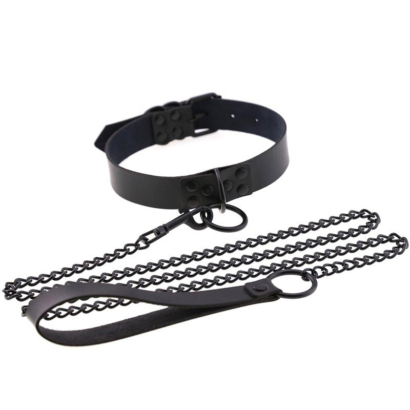 Choker For Women and Men / Goth Black Sexy Metal Chain Slave Bondage Collar Necklace