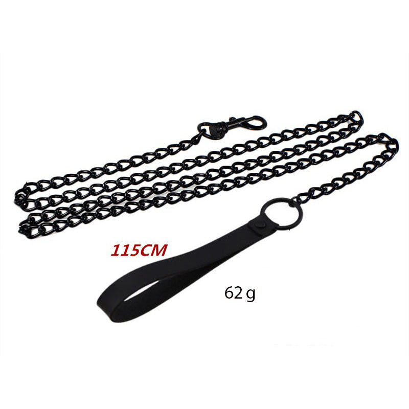 Choker For Women and Men / Goth Black Sexy Metal Chain Slave Bondage Collar Necklace