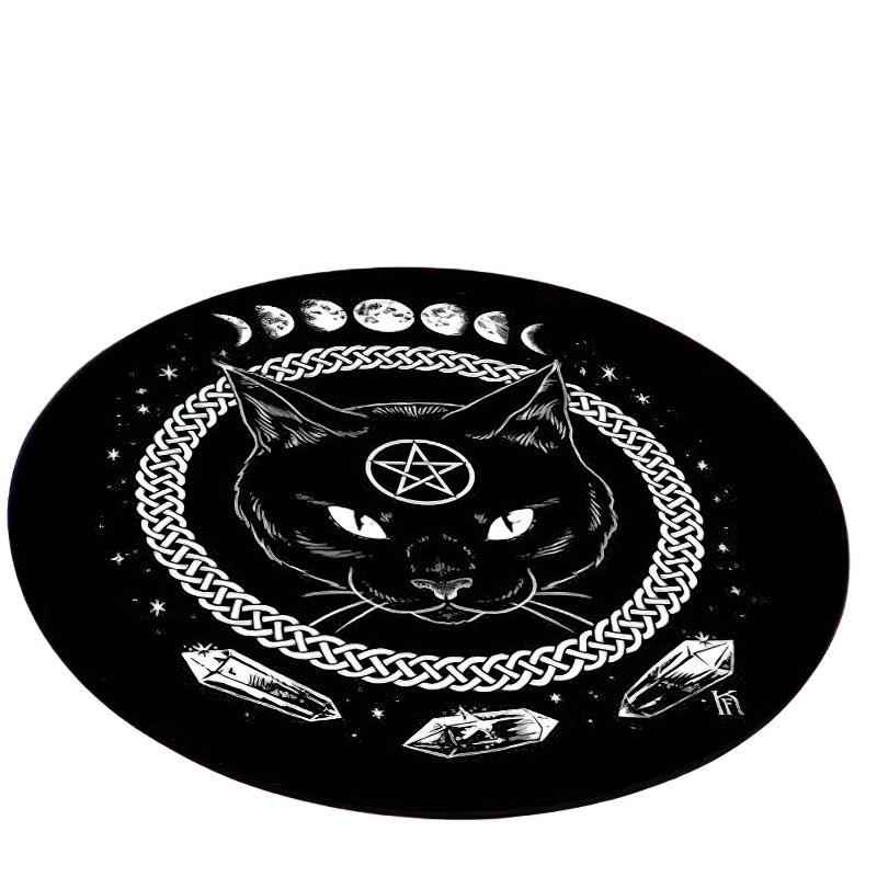 Circle Carpet With Gothic Print For Home / Stylish Rug Of Polyester / Alternative Fashion