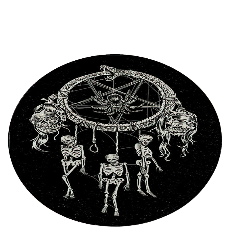 Circle Carpet With Gothic Print For Home / Stylish Rug Of Polyester / Alternative Fashion
