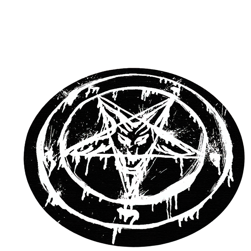 Circle Carpet With Gothic Print For Home / Stylish Rug Of Polyester / Alternative Fashion