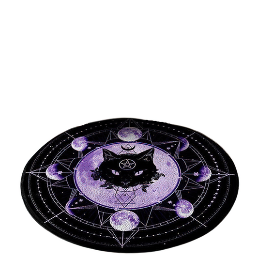 Circle Carpet With Gothic Print For Home / Stylish Rug Of Polyester / Alternative Fashion