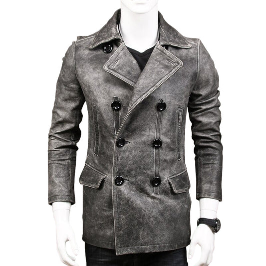 CLEARANCE / Classic Genuine Leather Long Winter Jacket - US