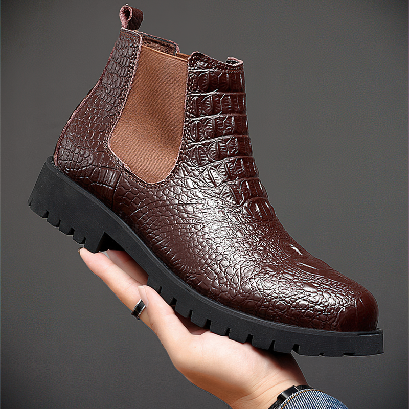 Classic Mens PU Leather Ankle Boots / Business Warm Shoes for Men