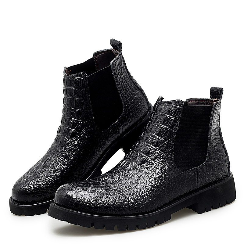Classic Mens PU Leather Ankle Boots / Business Warm Shoes for Men