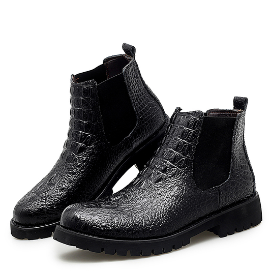 Classic Mens PU Leather Ankle Boots / Business Warm Shoes for Men