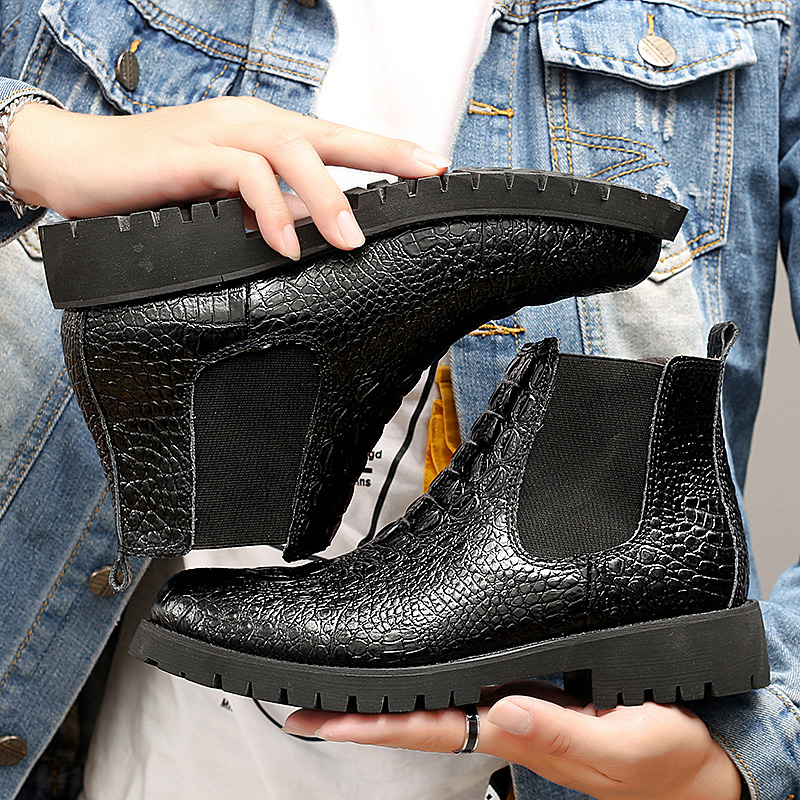 Classic Mens PU Leather Ankle Boots / Business Warm Shoes for Men