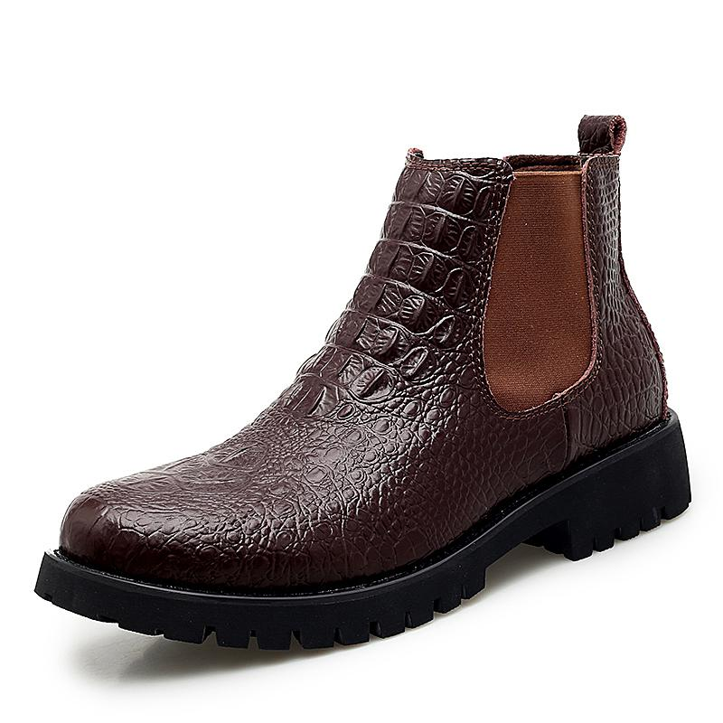 Classic Mens PU Leather Ankle Boots / Business Warm Shoes for Men