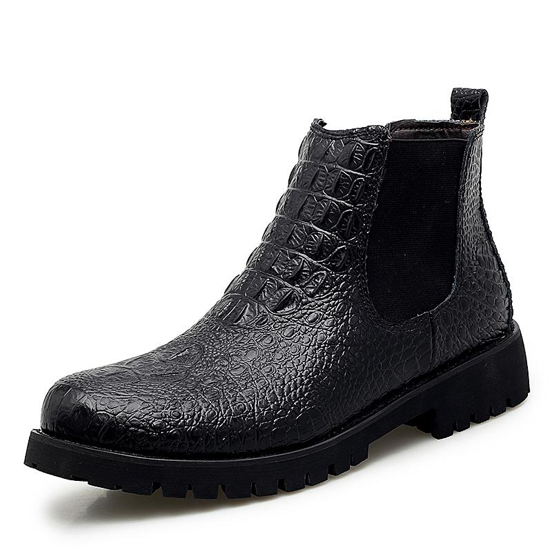 Classic Mens PU Leather Ankle Boots / Business Warm Shoes for Men