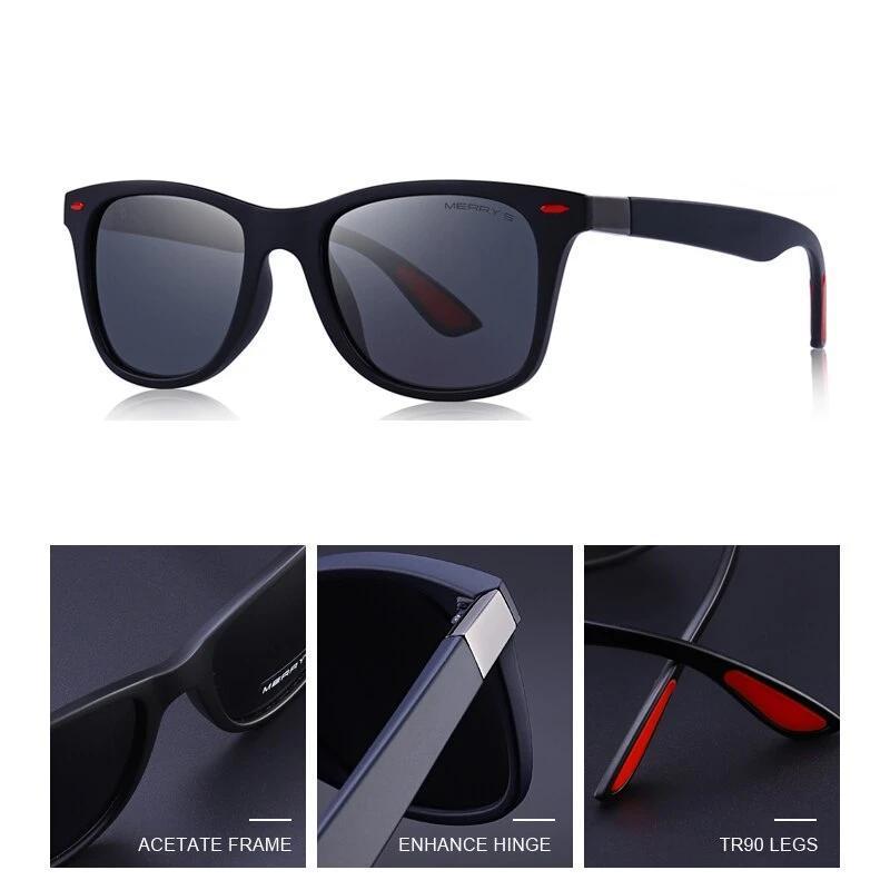 Lighter Design Polarized Sunglasses with Square Frame and 100% UV Protection