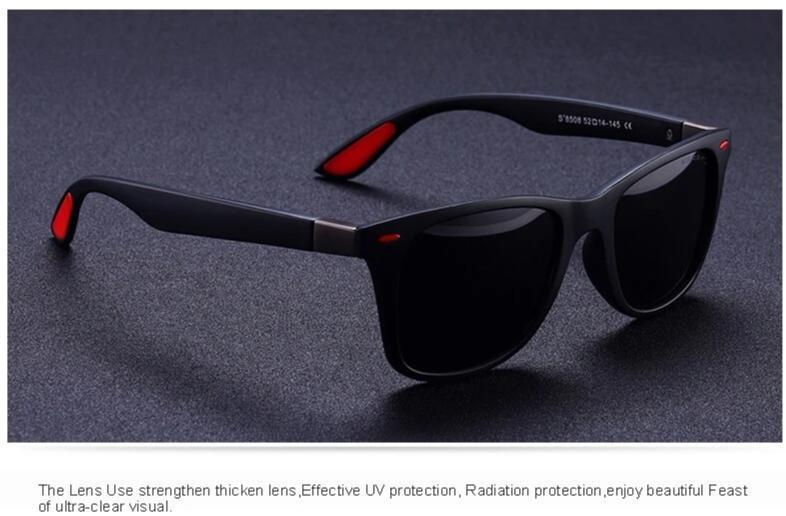 Lighter Design Polarized Sunglasses with Square Frame and 100% UV Protection