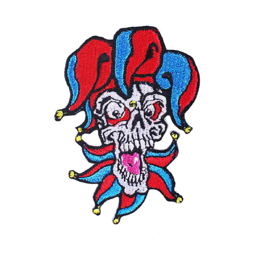 Clown Style Skull Patches For Clothing / Gothic Embroidered Badges / Alternative Fashion