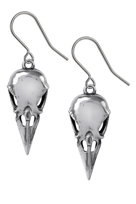 Coeur Crane Skull Earrings with Bird Beak Design