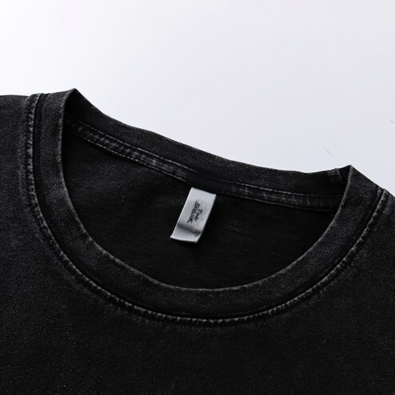 Illusion Letter Printed Cotton T-Shirt / Casual Short Sleeves T-shirts