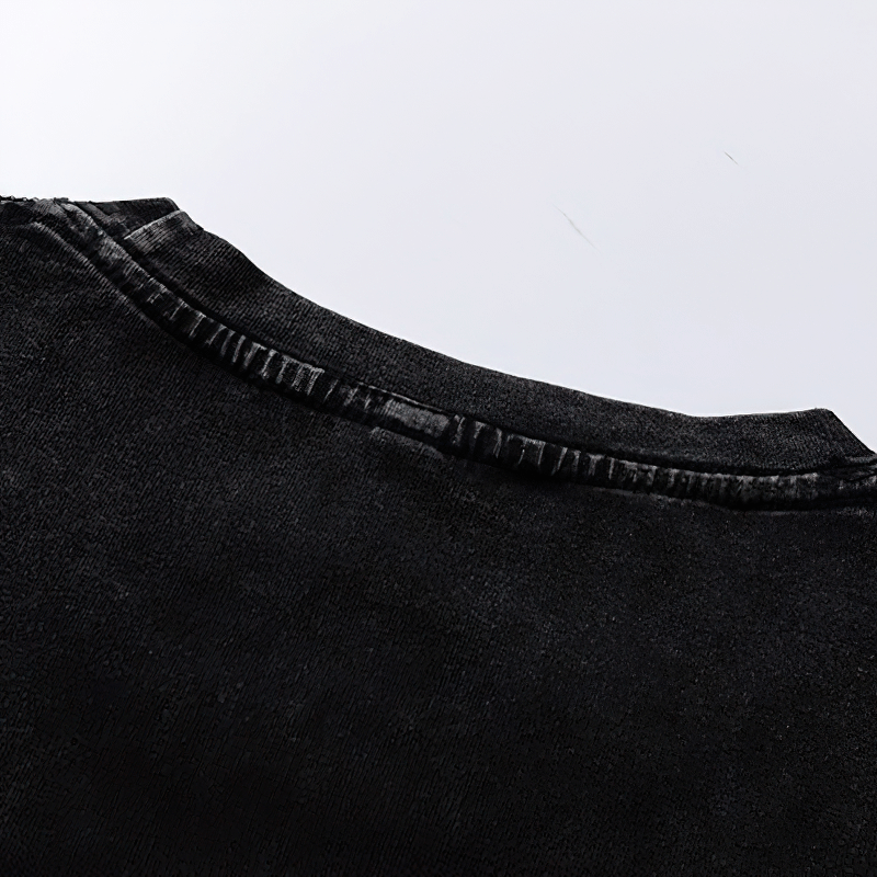 Illusion Letter Printed Cotton T-Shirt / Casual Short Sleeves T-shirts