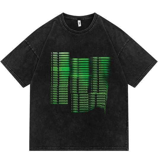 Illusion Letter Printed Cotton T-Shirt / Casual Short Sleeves T-shirts